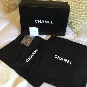 Chanel shoe box & dust bags (no shoes included)